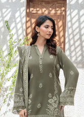 LSM Lakhany Printed Pashmina 3 Piece Unstitched Suit LSM25PP D-LG-SG-0039-A